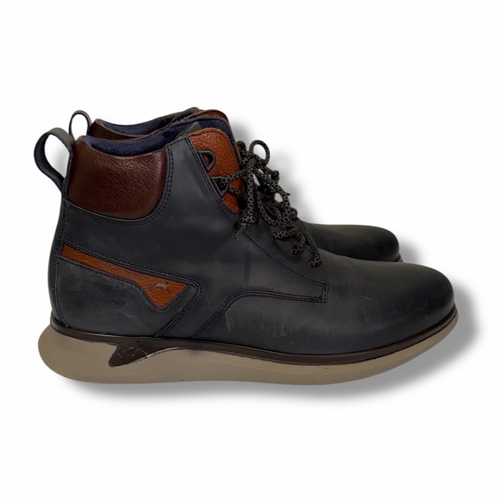 Fluchos Men's Leather Boots EU Size 43 or US Size 10 Navy Blue Brown